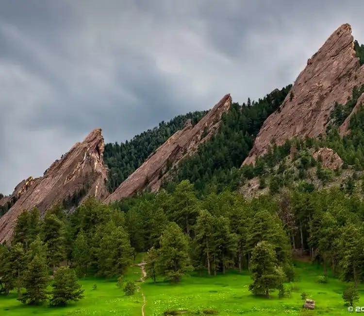 Picture of the most iconic Flatirons peaks at Boulder, Colorado