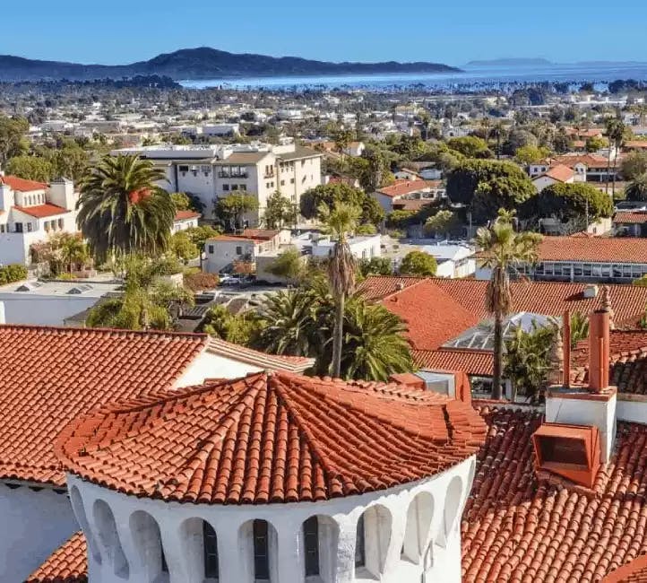 Bird’s-eye view of the town of Santa Barbara
