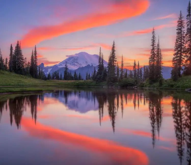 Sunset in Mount Rainier National Park