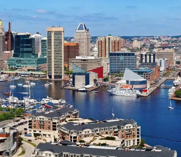 Bird’s-eye view of the city of Baltimore, Maryland