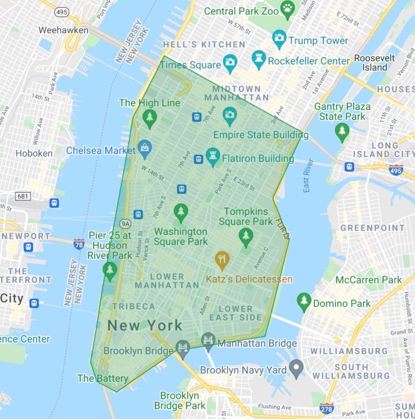 Manhattan map.